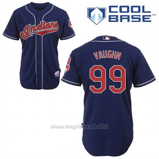 Maglia Baseball Uomo Cleveland Indians Ricky Vaughn 99 Blu Alterner Cool Base